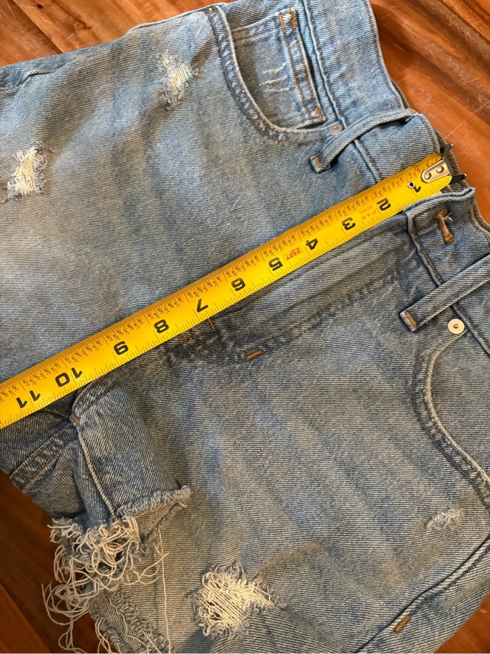Madewell The Perfect Jean Short Distressed Raw Hem Denim Shorts Size 28 (435)